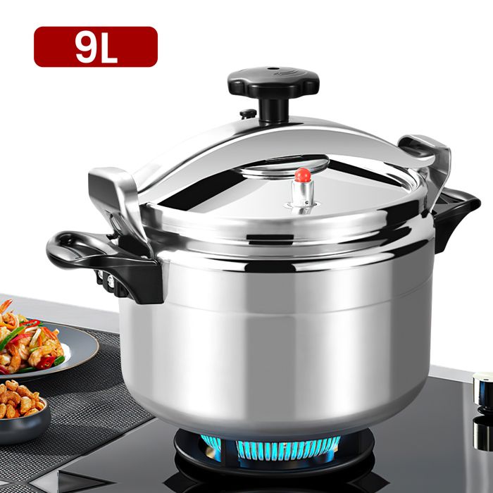Autocuiseur 9L en Aluminium - Cuisson Rapide et Uniforme - Pour Gaz et Électricité - Usage Familial et Professionnel