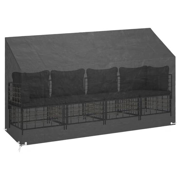 Vidaxl Housse de banc de jardin - 210x70x70/88 cm Noir - vue 5
