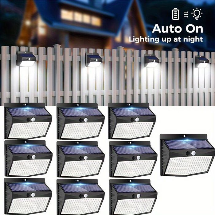 Lampe solaire extérieure - MICH - Détecteur de mouvement - 138 LED - Étanche - Sans fil - Éclairage pour jardin