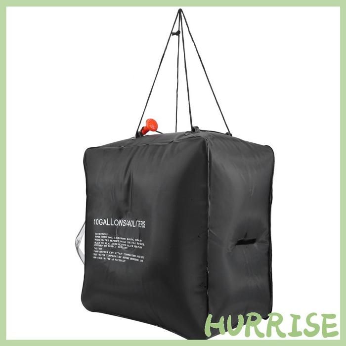 Sac De Douche Solaire 40L - PVC Léger, Portable, Pour Camping, Randonnée, Plage - Noir