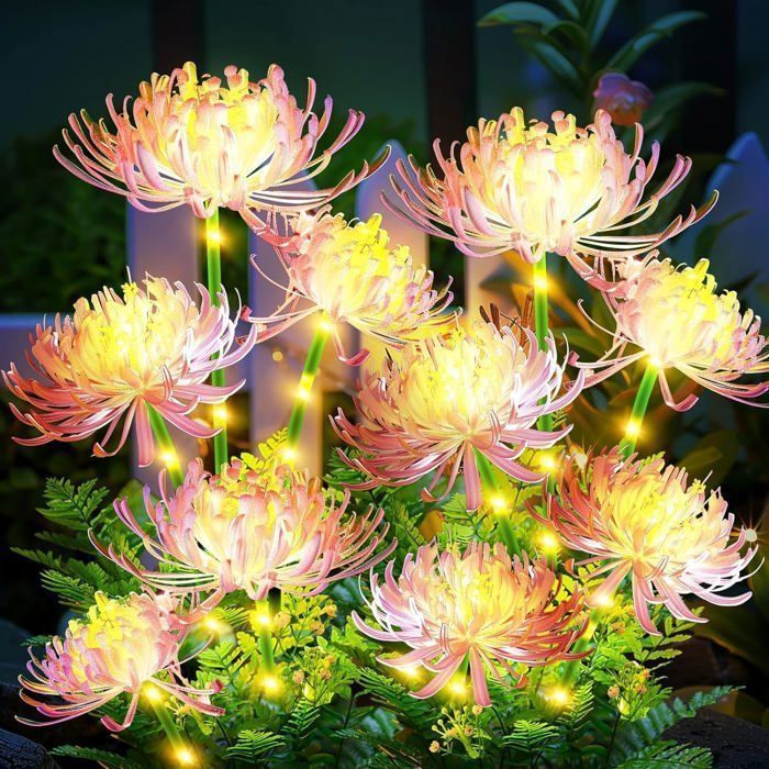 Lampe Solaire Extérieur 1 Pièces Lampes Solaires à Fleurs Decoration Jardin Exterieur Étanche IP65 Lumière Solaire Exterieur Label