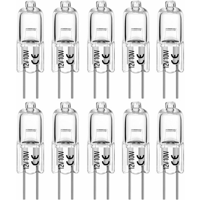Ampoules halogènes G4 - Unbrand - 10W 12V - Dimmable - Blanc chaud 2700K - 140 Lumens - Angle de faisceau 360°