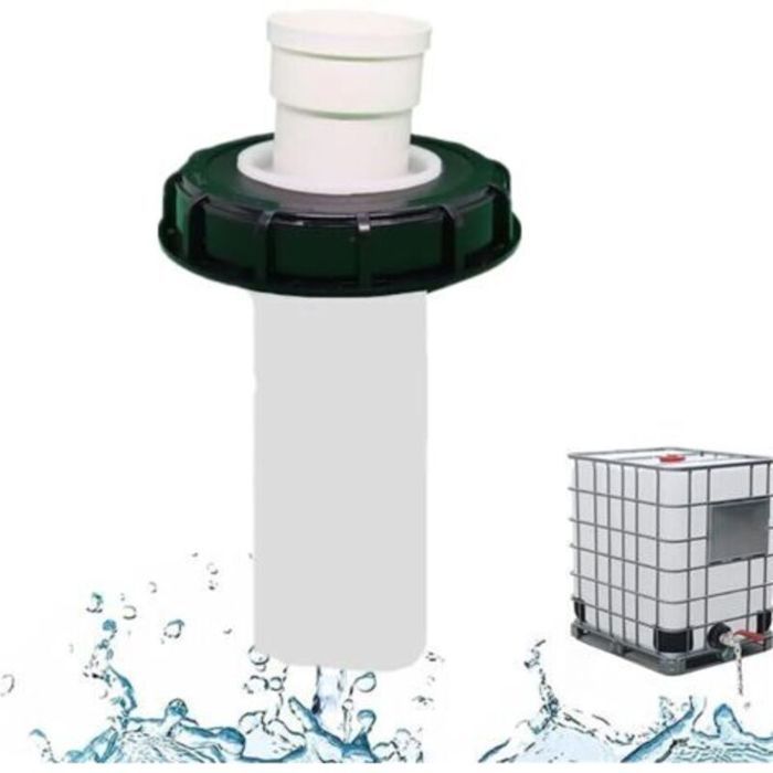Couvercle IBC 180° avec Filtre Nylon Lavable - LON® - Récupérateur Eau Pluie - Noir / 165 mm - Adaptateur Étanche Acide-Alcali