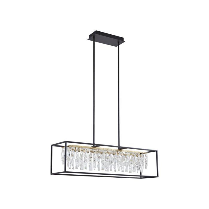 LED Suspension Kassi à intensité variable en Noir Métal e. a. pour Salon & Salle manger (1 lampe à) lampe plafonnier suspension
