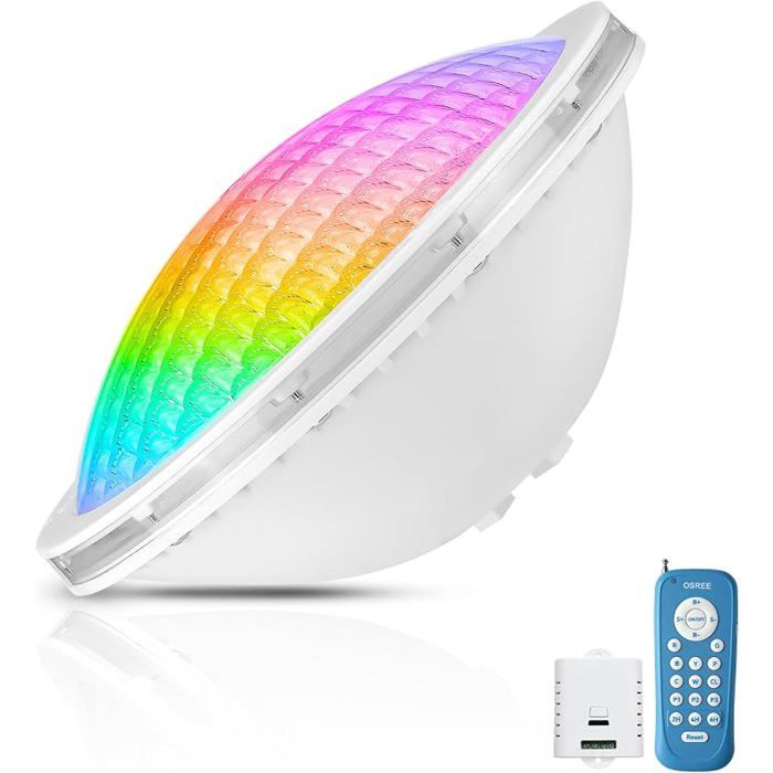 Projecteur Piscine LED 20W RGB Ampoule Piscine Dimmable Changement Couleur 800lm Lampe de Piscines avec 1 Pack Rgb