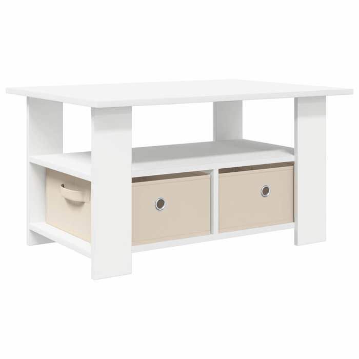 Table de salon - Table basse avec tiroir blanc - vidaXL - bois dingénierie - 77 x 55 x 42 cm - 2 tiroirs - 1 étagère 9479942