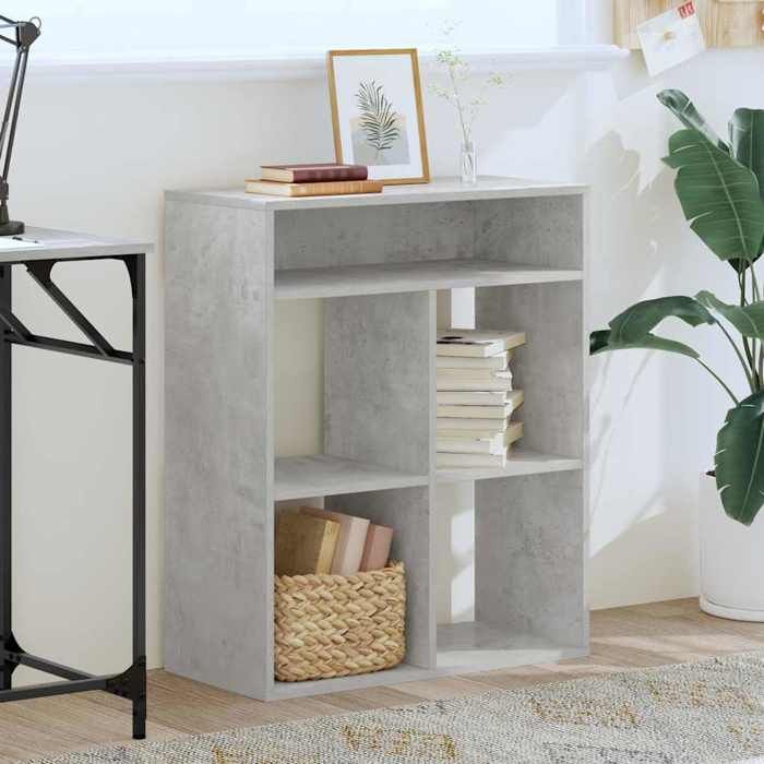 Étagère pour livres - Gris - Bibliothèque moderne - gris béton 66x31x80 cm bois d’ingénierie B3132