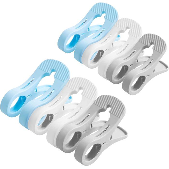 Pinces à linge coupe-vent en plastique lot de 6 pinces à linge de plage pinces à linge antidérapantes