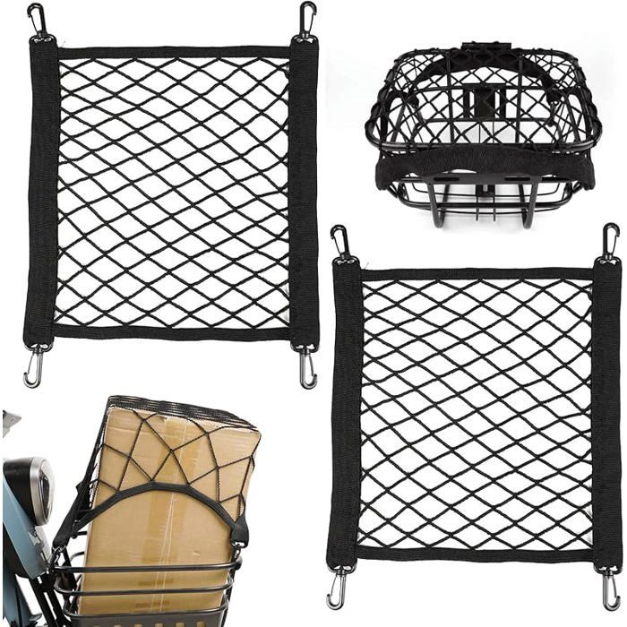 filet Casque 2 Pièces Moto 30x30 cm Bagages Vélo Chargement Élastique Réglable Universel Rangement Élastique