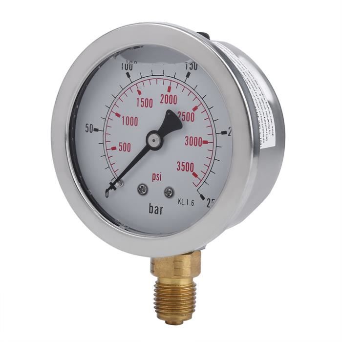 Manometro Idraulico Yosoo Con Tubo 1,5 M – Attacco M16x2 A BSP1/4, 0-400 Bar (6000 Psi)