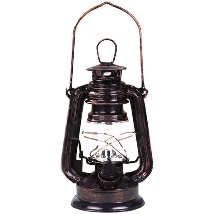 Lampe à huile rétro au kérosène - Lanterne tempête vintage en métal