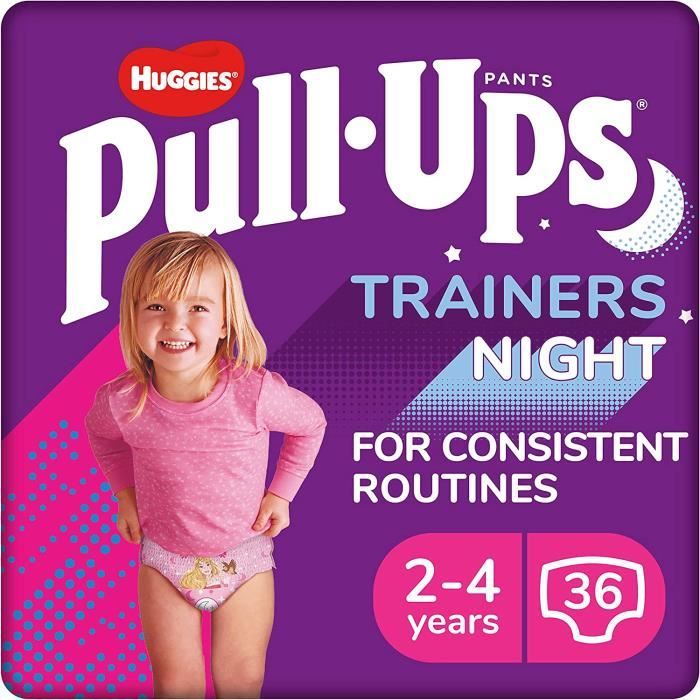 Huggies Couches bébé taille 4-7 ans : 17-30Kg de nuit pour fille 