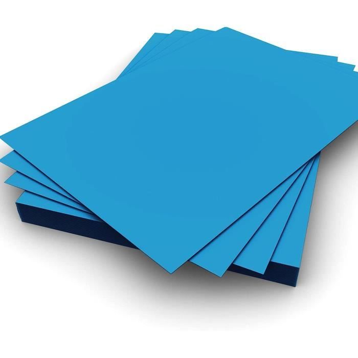 Feuilles de papier couleur Bleu Vif - papier 80 g 100% recyclé au format A4