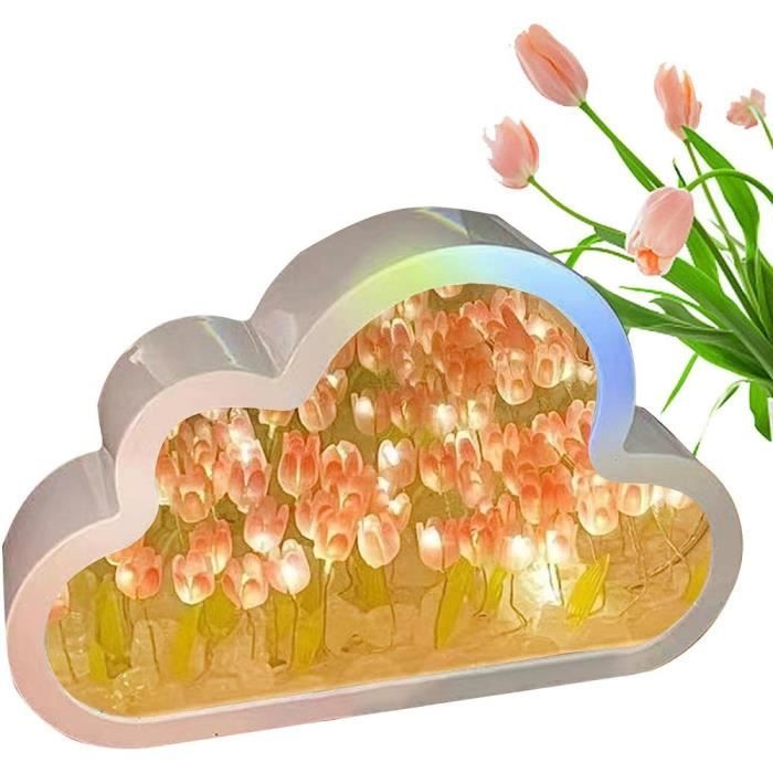 Veilleuse Miroir Tulipe Nuage Lampe De Bureau Nuage Tulipe Ornements De Bureau De Chevet De Salon De Led Lampe De Chevet De