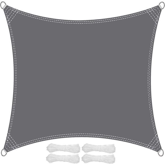 Voile D'ombrage Rectangulaire 2x3m - Imperméable, UV Protection, Pour Jardin, Terrasse, Camping | Gris