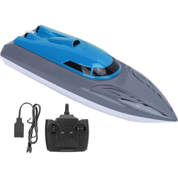 Fesfesfes Bateaux Télécommandés 2.4G Piscine pour Enfants Compétition Bateau Rapide Électrique Haute Vitesse Jouet pour Garçons Course d'Eau Jeu