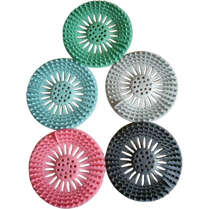 Lot De 5 Bouchons Vidange Silicone Universels – Anti-Cheveux & Déchets, Évier, Baignoire, Douche