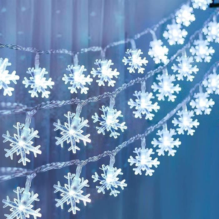 3.5 M Flocon De Neige LED Guirlandes De Rideau De Noël Décoration De