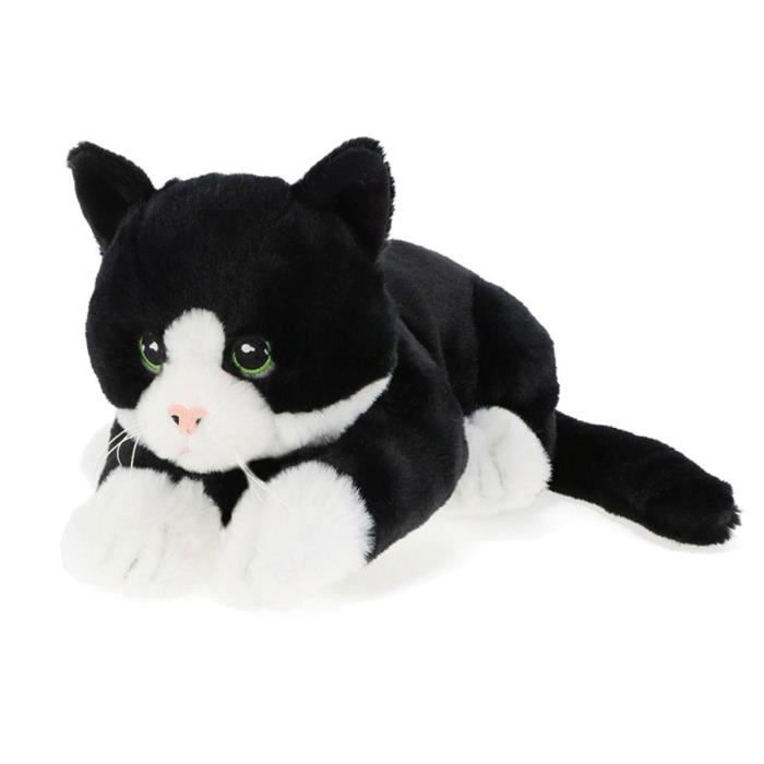 Peluche Chat noir et blanc Eco - KeelECO - 19 cm - Intérieur - Plush