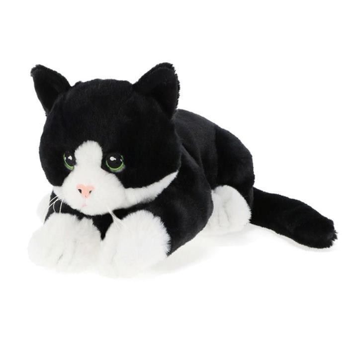 Peluche chat 2025 noir et blanc