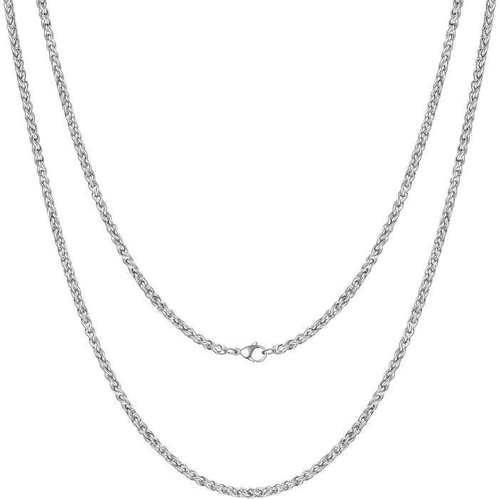 Jstyle Bijoux 12mm Largeur Collier Homme Grosse Maille En Acier