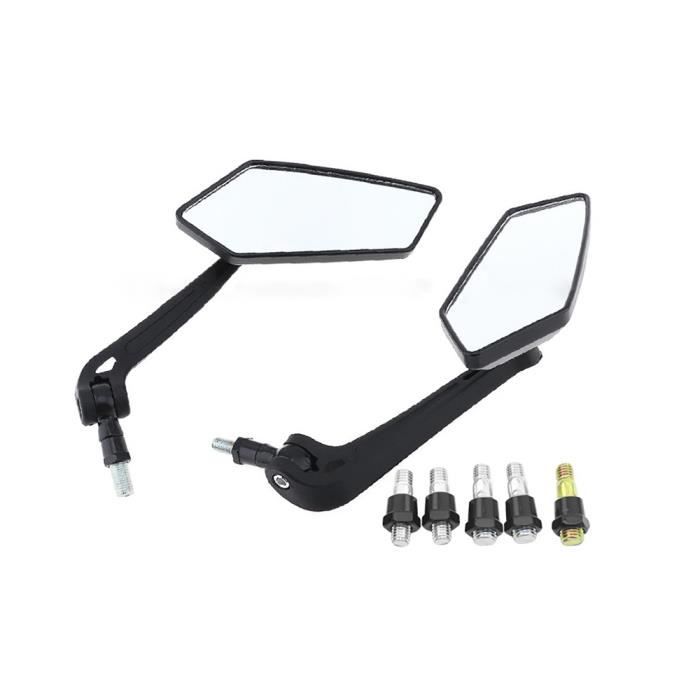 Paire De Rétroviseurs Polygone Vert/noir Pour Scooter/moto – Réglables, Universels – Taille Miroir 13,5x7,5 Cm