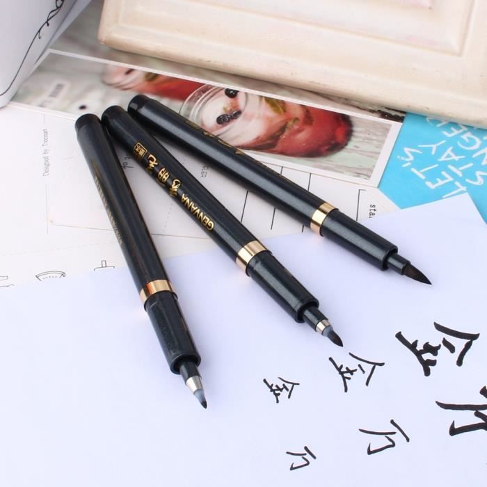 3pcs Stylo de calligraphie chinoise shodo pinceau stylo à encre