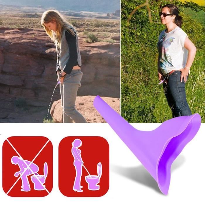 Urinoir Féminin Portable - Silicone Réutilisable - Pour Camping, Randonnée - Avec Sac