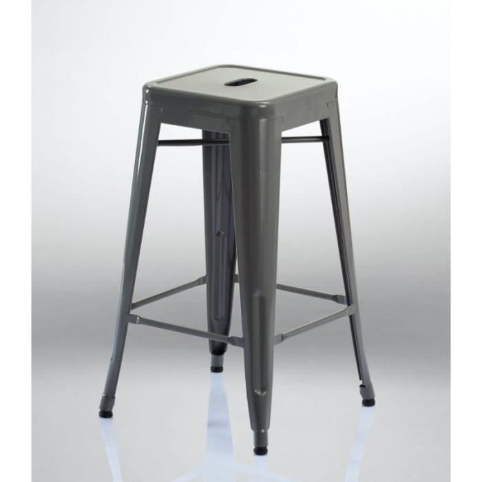 Lot De 2 Tabourets De Bar INDUS02 – Hauteur 65 Cm – Neufs