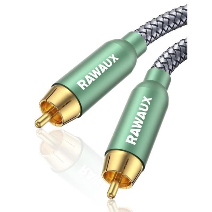 Subwoofer Càble 1M Câble Audio RCA avec Fiche Jack Plaqué Or 24K, RCA