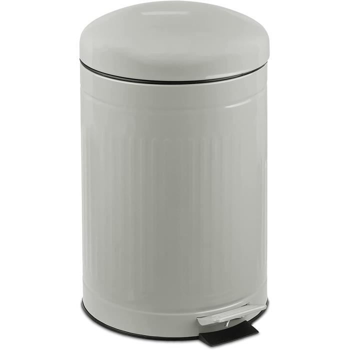 Poubelle De Cuisine, Poubelle à Pédale 20L, Couvercle à Fermeture Douce Reste Ouverte Seau Interieur Pedale Large Antiderapante Argent Metallique 91533135