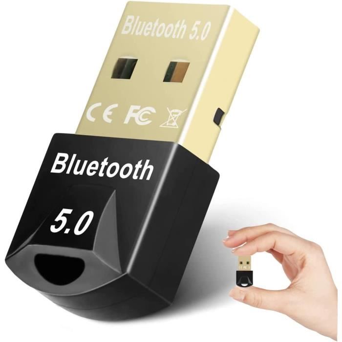 Adaptateur USB Bluetooth 5.0 - Clé Bluetooth pour PC/Clavier/Souris -  Dongle Bluetooth 5.0 d'une portée de 10m - Mini Récepteur Bluetooth usb -  Clé