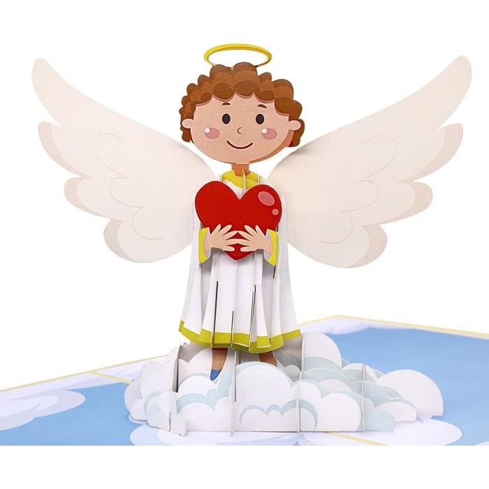 Carte Pop-Up – Ange avec cœur – Carte cadeau 3D pour anniversaires