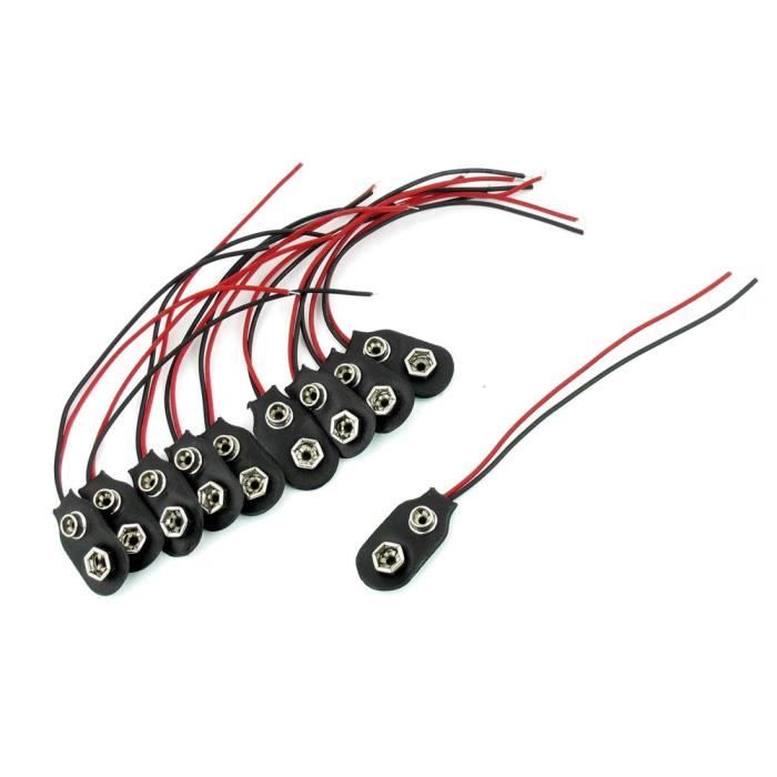 WOVELOT 10 CONNECTEUR COUPLEUR BRANCHEMENT RACCORDEMENT sur Pile Clip 9V
