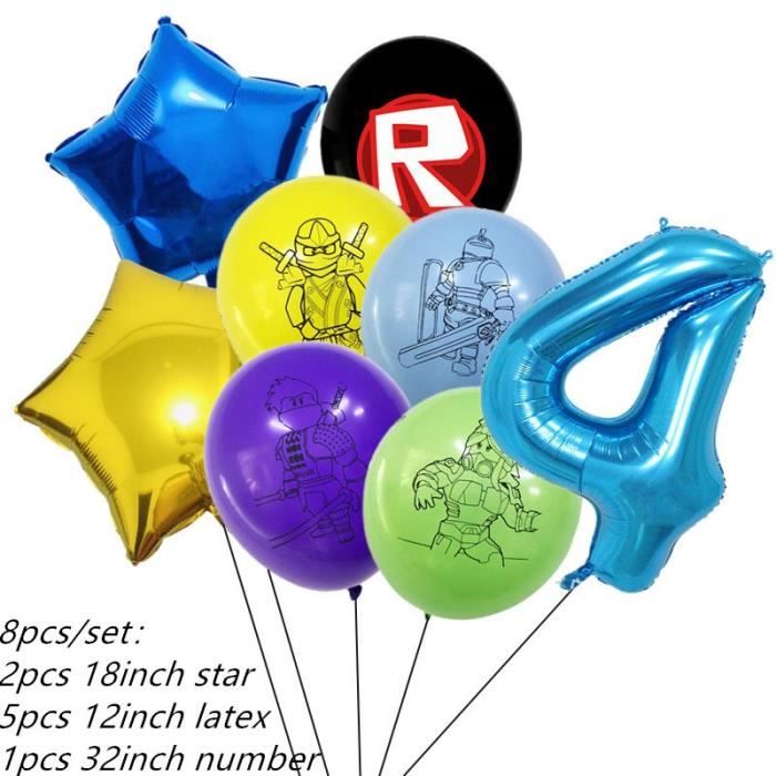 8pcs/18" Feuille ROBLOX Anniversaire Enfants Fête Décoration Latex Ballons Fournitures