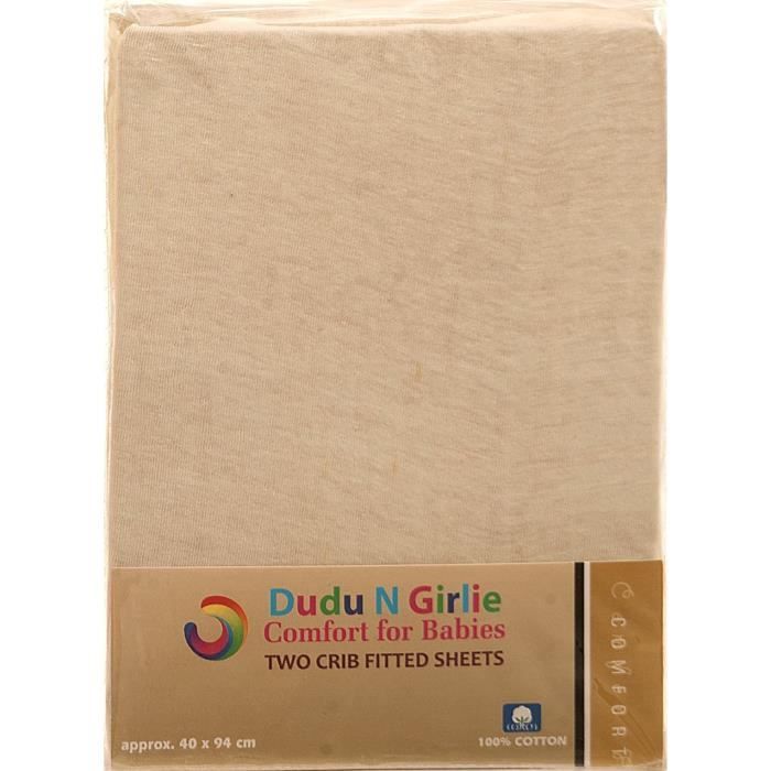 Dudu N Girlie Drap-housse en jersey de coton Rose 100 x 50 cm 