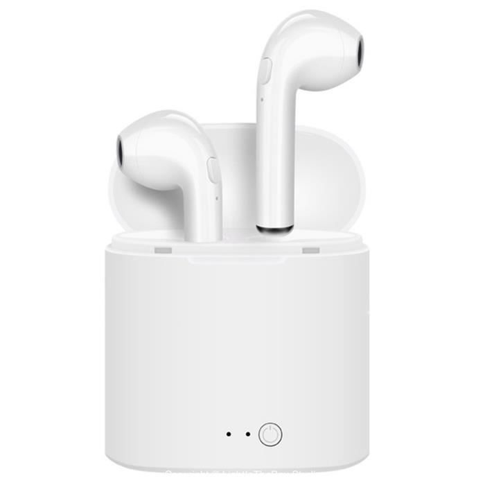 Écouteur Micro casque Oreillette Bluetooth Audio sans fil TWS I7S pour  iPhone 11 Pro Couleur Blanc - Marque Yuan Yuan