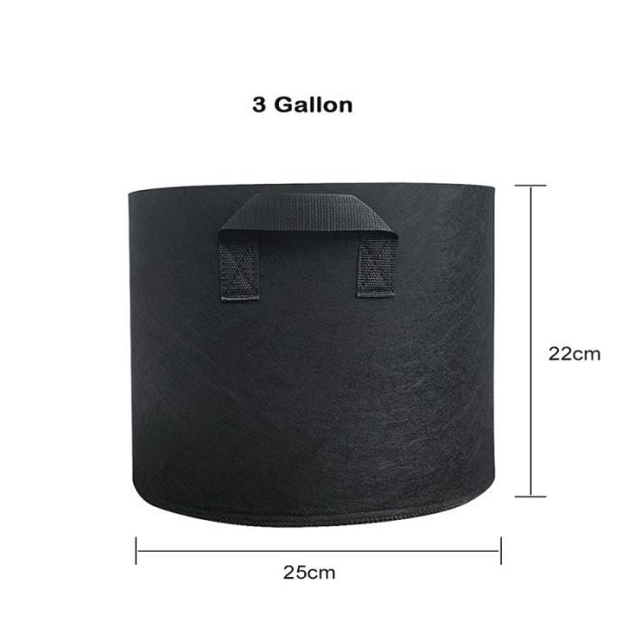 Lot De 20 Pots En Tissu 2 Gallons Avec Poignées – Aération Racines, Drainage Optimal, Idéal Plantes Potagères & Fleurs