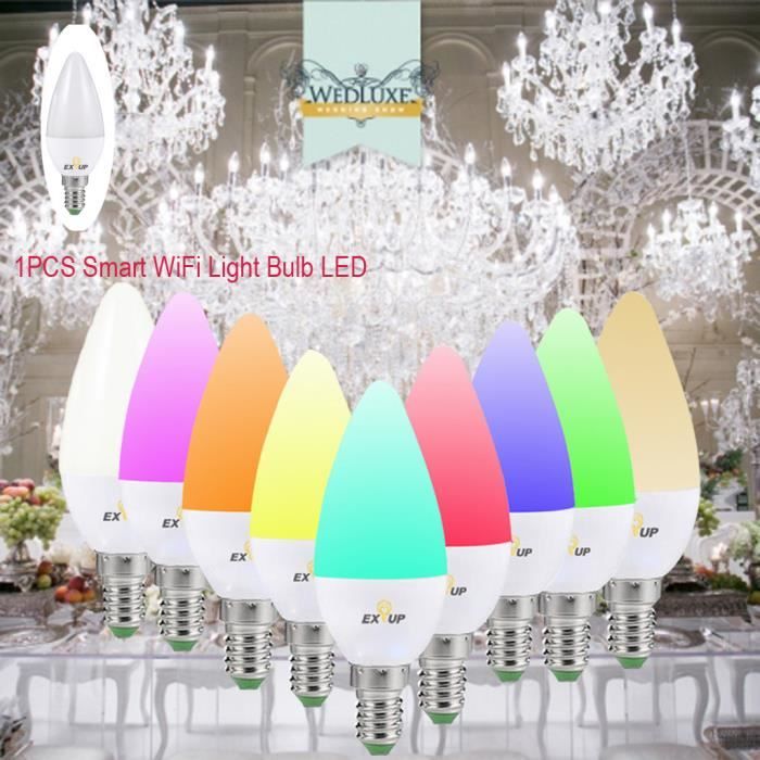 Changement de Couleur RGBColor Compatible avec  Alexa et Google Home Assistant E14 Multicolore Ampoule Smart WiFi intérieure Onyou Ampoule sans concentrateur requise 