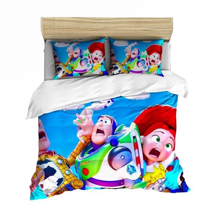 Oreiller Enfant Toy Story Avec Broderie Woody Et Buzz – Coussin Lombaire Pixar Bleu Marine