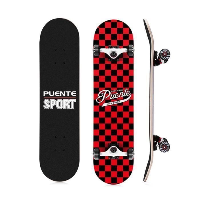 Susulv Planche à roulettes de Planche à roulettes Adulte Rue Skateboard Plus érable Double Panneau Sports Extrêmes