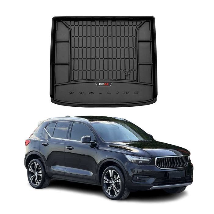 Tapis De Coffre Caoutchouc Pour Volvo XC40 (depuis 2016) - Noir, Antidérapant, Imperméable, Garantie 2 Ans