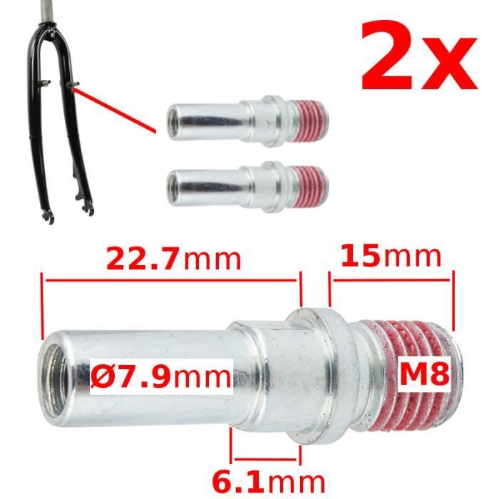 PIVOT M8 POUR PORTE PATIN DE FREIN A TIGE CANTILEVER VIS FIXATION