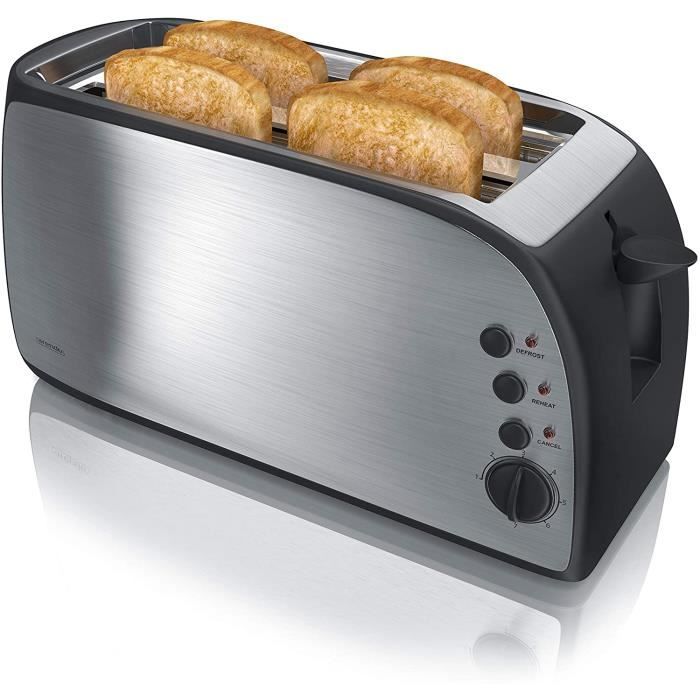 Arendo Grille-pain automatique à fentes longues Cool Grey - Galaxus