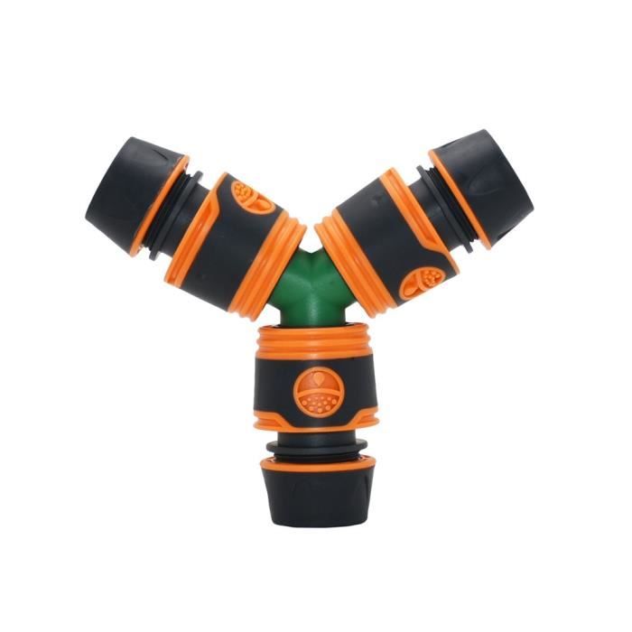 Connecteur Y 3 Voies Laiton Avec Robinets à Bille – Séparateur Tuyau 10 Mm Pour Arrosage Jardin, Eau, Gaz