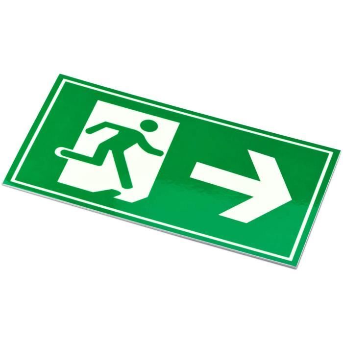 Panneau Sortie De Secours Plexiglas Flèche Gauche 200 X 200mm