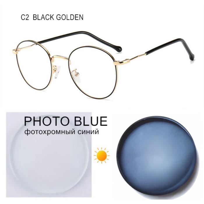 PHOTO BLEU C2 Dioptrie 50 Dioptrie 0 5 Lunettes de vue myopie femmes cadre en alliage lunettes myopes
