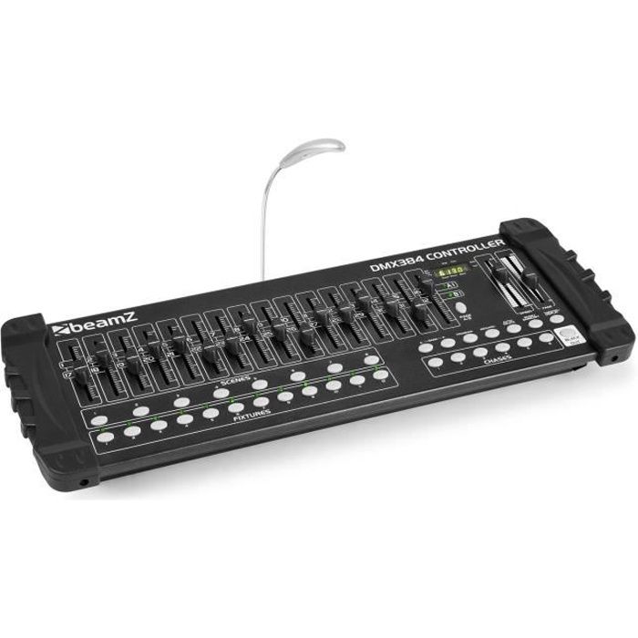 BeamZ DMX384 - Contrôleur DMX, 384 canaux, contrôle 12 effets, idéal pour DJ professionnels