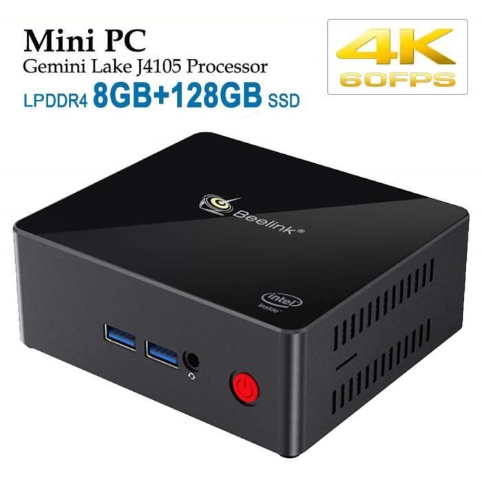 Vente Ordinateur de bureau Beelink X45 Mini PC Double écran avec Procesador Intel Gemini Lake Celeron J4105, 8G LPDDR4 + 128GB SSD, WiFi 2.4G - 5.8G, 4K, BT 4. pas cher