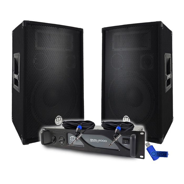 Amplificateur sonorisation DJ - BMS SONIC BMS-1000 - 2 x 500W Clé USB